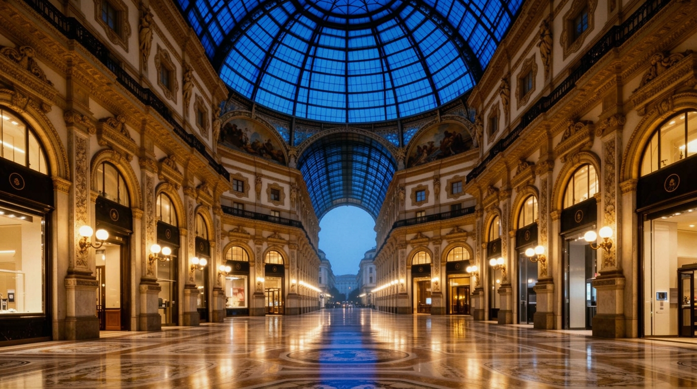 Galleria Vittorio Emanuele all'ora blu